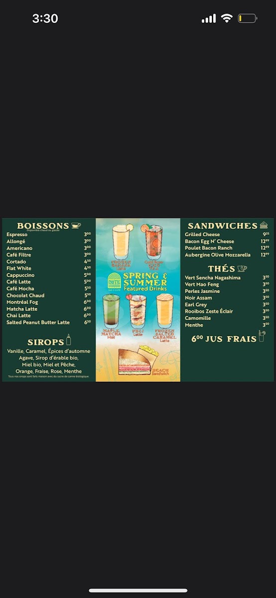 Côte Café Menu - Image 1